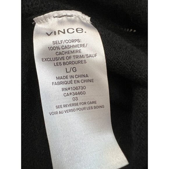 NWOT Vince Size L 100% Cashmere Cold Shoulder Tunic - Black MSRP $234 - Picture 8 of 12